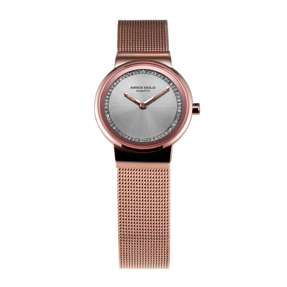 ARIES GOLD ENCHANT SONJA ROSE GOLD STAINLESS STEEL L 5003 RG-S MESH STRAP WOMEN'S WATCH